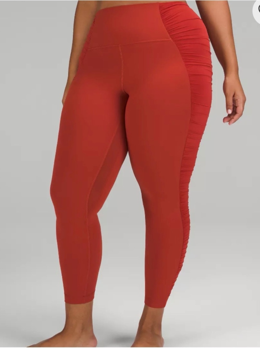 lululemon athletica Ruched-Side High-Rise Leggings - Rust